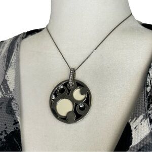 Large Disc Crystal Pendant Necklace